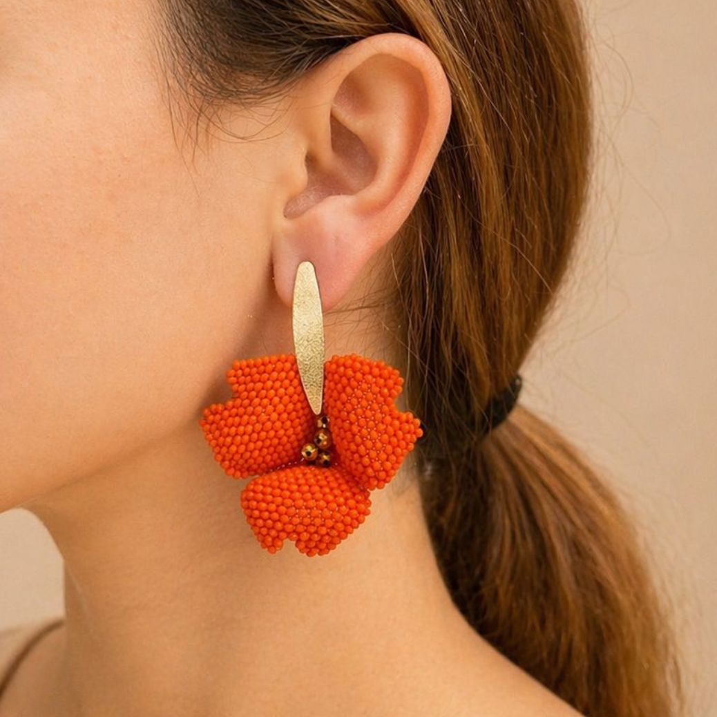 Aretes Orquídea unicolor