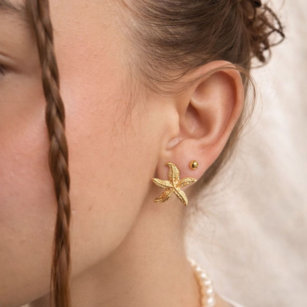 Aretes Estrella Dorada del Mar