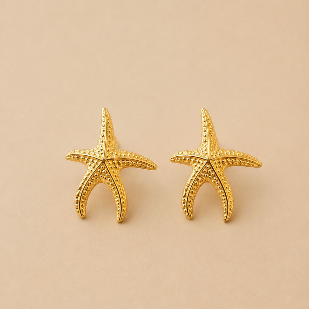 Aretes Estrella del Mar Dorada