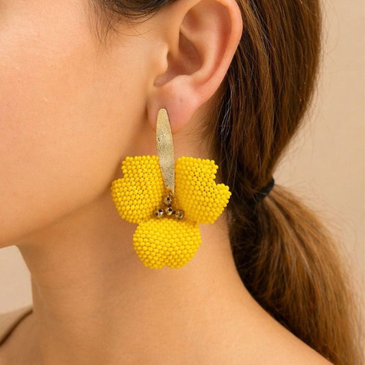 Aretes Orquídea unicolor