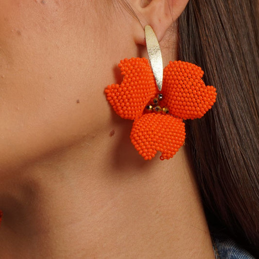 Aretes Orquídea unicolor