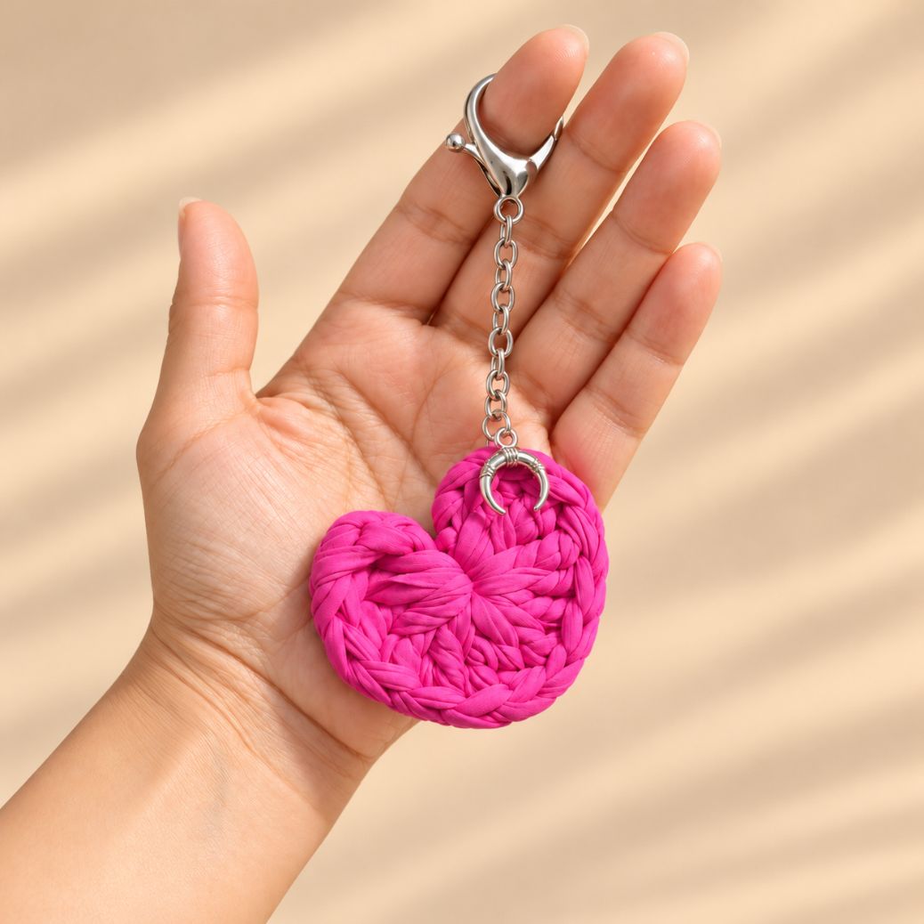 Llaveros corazón en macramé