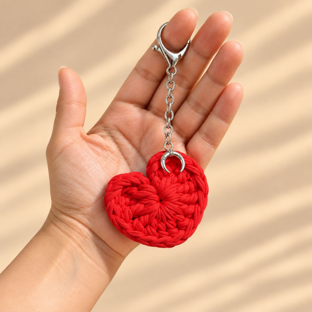 Llaveros corazón en macramé