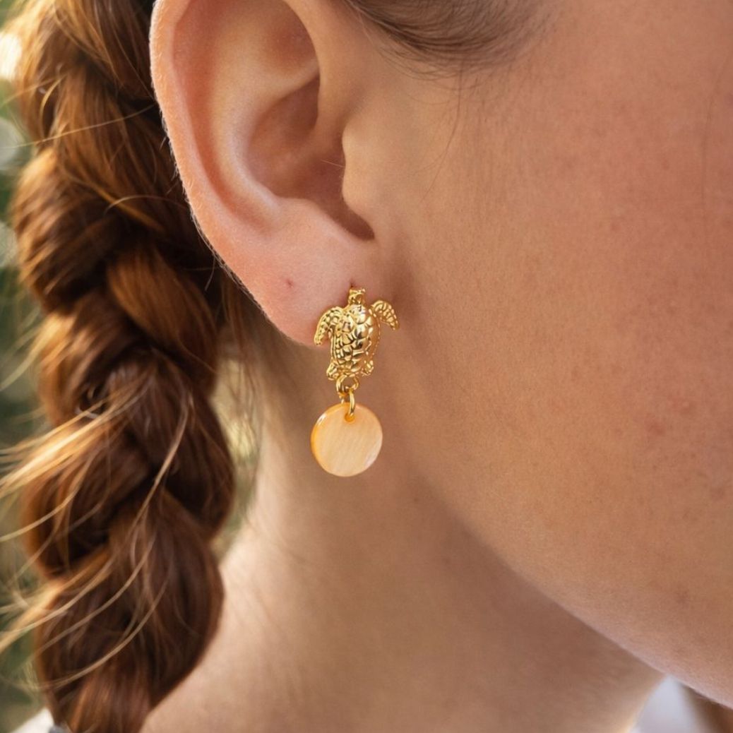 Aretes Tortuga Marina orange