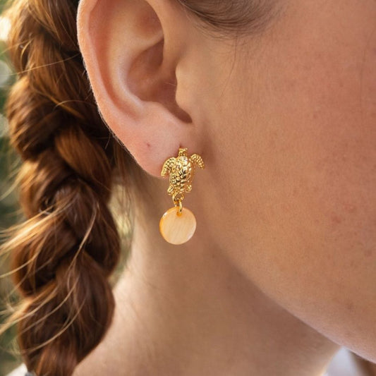 Aretes Tortuga Marina orange