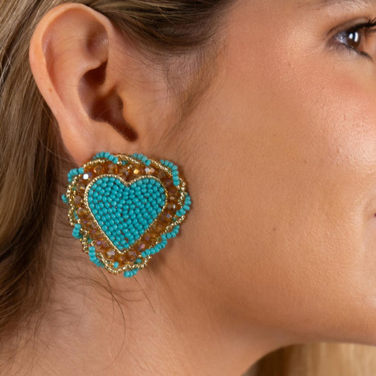 Aretes amor tejido