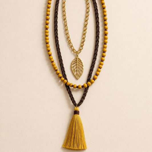 Set Collar Raíces Doradas