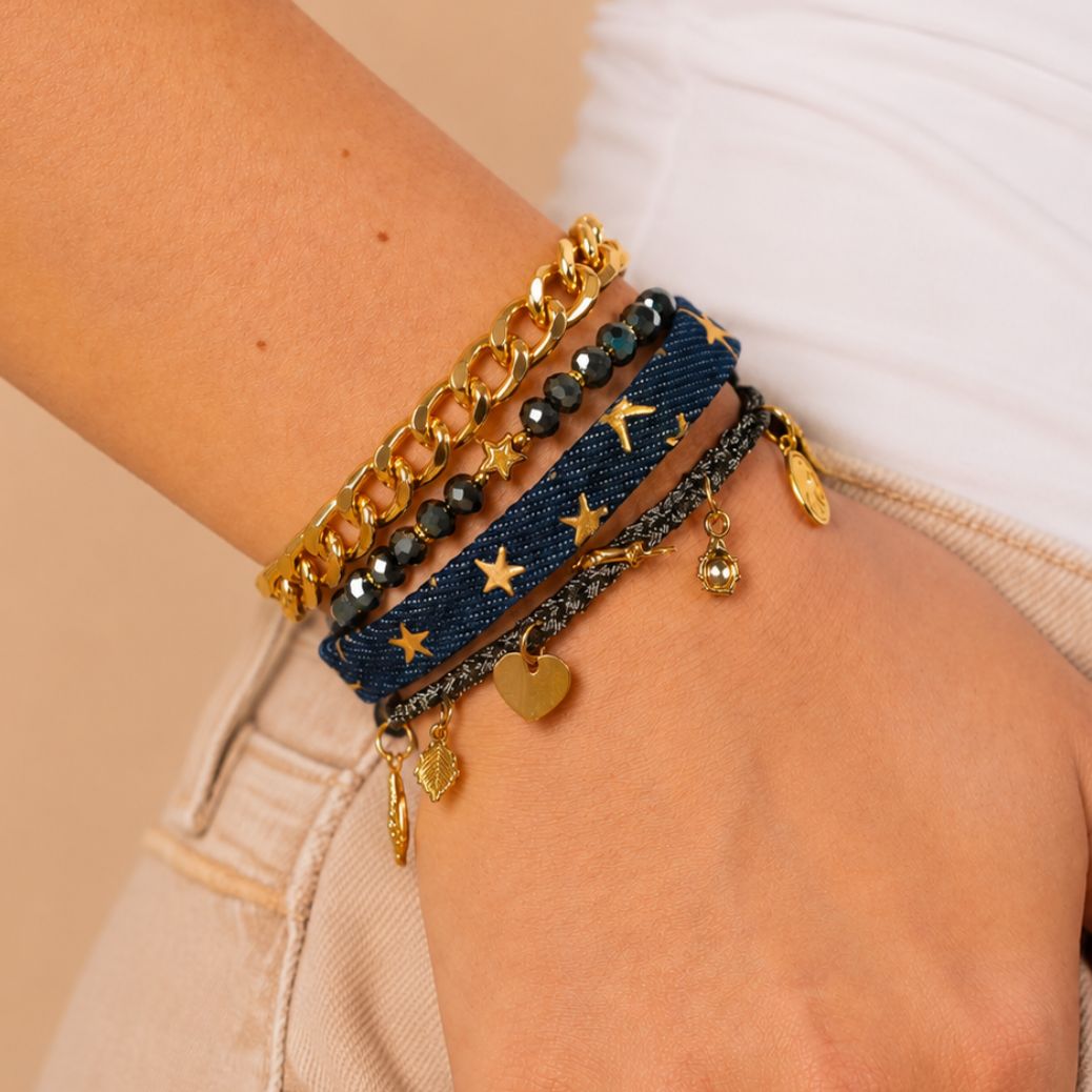 Pulsera Brillos denim