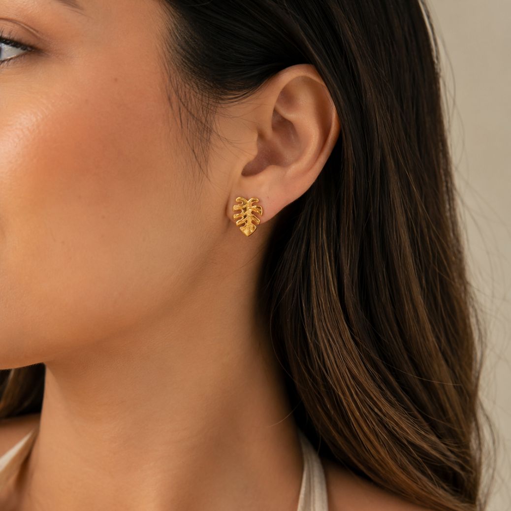 Aretes Hoja Dorada