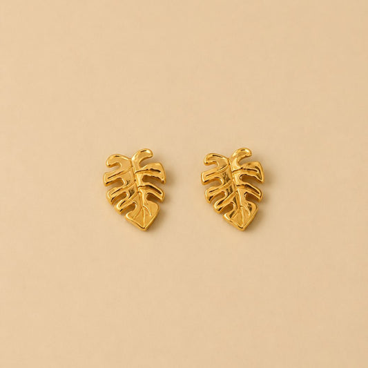 Aretes Hoja Dorada