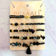 Cargar imagen en el visor de la galería, PULSERAS AGATAS NEGRAS
